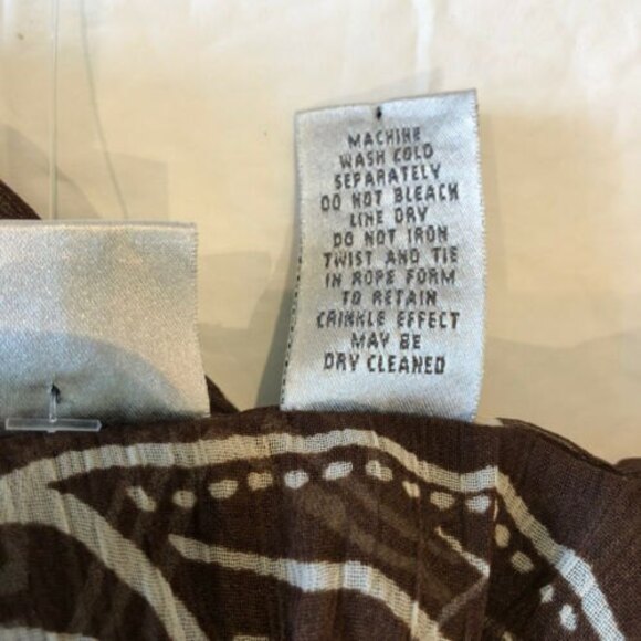 Chico's Brown Tropical Swim Cover Tie Front Sheer Beach Size 2 Marianne MSRP$108 - Picture 6 of 12